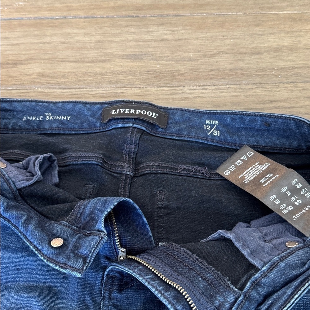 Liverpool Petite Ankle Skinny Jeans in Deep Blue